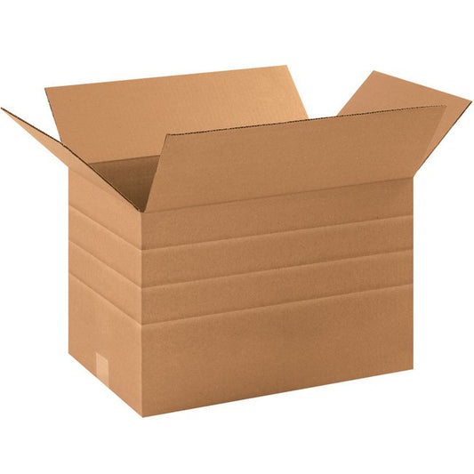 Adjustable Multi-Depth Corrugated Box - 16x12x10 in - Image 1