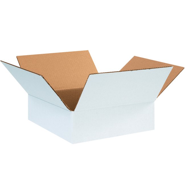 12x12x4 White ECT-32 Corrugated Box Bundle (25 Pack) - Image 1