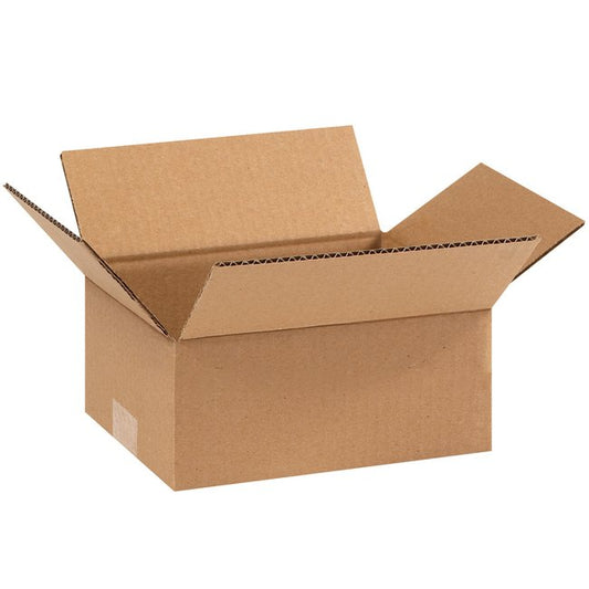 9x7x3 Flat Corrugated Box - Bundle of 25, ECT-32 Kraft - Image 1