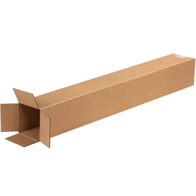 Alpha Packaging, Inc. 4x4x30 Tall Kraft Corrugated Box Bundle (25-Pack) - Image 1