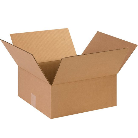 14x14x6 Flat Corrugated Box - Bundle of 25, Kraft ECT-32 - Image 1