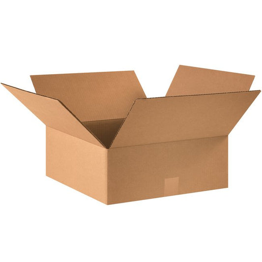 16x16x6 Flat Corrugated Box Bundle - ECT-32 Kraft - Image 1