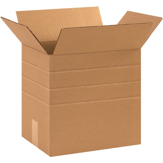 Multi-Depth Corrugated Box - 12-1/4" x 9-1/4" x 12" - Image 1