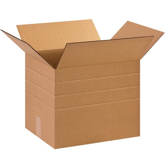 Adjustable Multi-Depth Corrugated Box - 15x12x12 in - Image 1