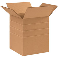 Multi-Depth 10x10x12 Corrugated Box - Kraft ECT-32 (Bundle of 25)