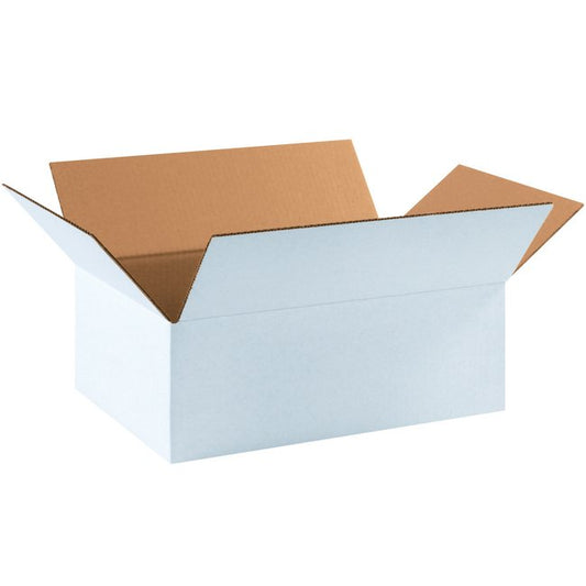 Alpha Packaging, Inc. 17-1/4x11-1/4x6 White ECT-32 Corrugated Box Bundle (25 Pack) - Image 1