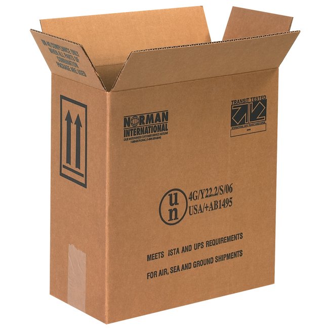 12x6x12.75 Plastic Jugs HazMat Corrugated Box - Image 1