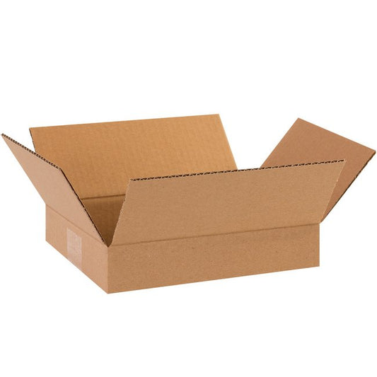Alpha Packaging 11-1/4x8-3/4x2-3/4 Flat Corrugated Box, ECT-32 Kraft (25-Pack) - Image 1