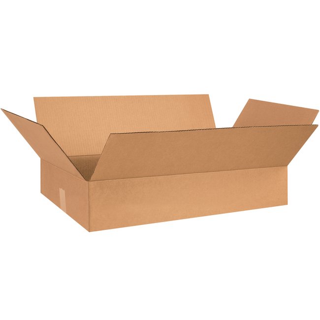 26x17x5 Flat Corrugated Box, ECT-32 Kraft, Bundle of 25 - Image 1