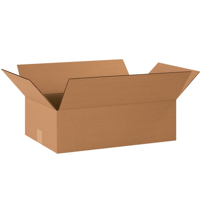 20x12x6 Flat Corrugated Box - ECT-32 Kraft, Bundle 25 - Image 1