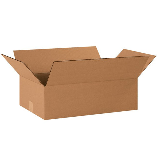 20x12x6 Flat Corrugated Box - ECT-32 Kraft, Bundle 25 - Image 1