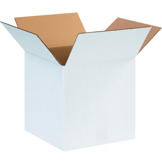 White ECT-32 Single Wall Corrugated Boxes - 12x12x12 inch (Bundle of 25) - Image 1