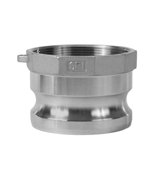 316 Stainless Steel Type A Female BSP x Male Adapter Cam and Groove Coupling, 1 1/2 in - Image 1