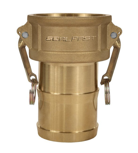 3" Brass Type C Female Coupler x Shank Cam and Groove Coupling - Image 1