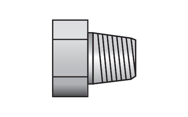 1/8" T1 Carbon Steel Male Hex Head Plug - NPTF Pipe Adapter - Image 1