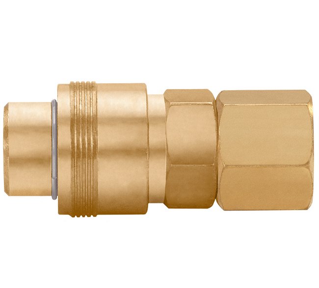 Brass Auto 1/4 Inch Quick Connect Socket (1.97 in Length) - Image 1