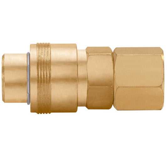 Brass Auto 1/4 Inch Quick Connect Socket (1.97 in Length) - Image 1