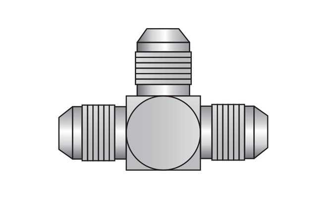 Carbon Steel JIC Male Union Adapter - 1/4in T1 T2 T3 (UNF), Series 2603 - Image 1