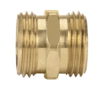Brass Garden Hose Fitting - Male GHT x Male GHT, 3/4 inch