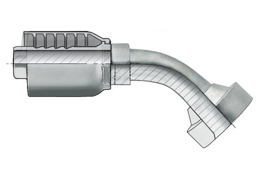 Code 62 Flange Head 45 Degree Elbow Coupling - Carbon Steel - Image 1