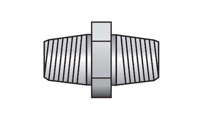 Carbon Steel 1/8" NPTF Male x 1/8" NPTF Male Pipe Adapter Fitting - Image 1