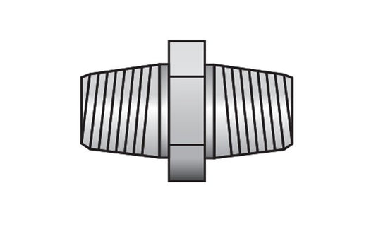 Carbon Steel 1/8" NPTF Male x 1/8" NPTF Male Pipe Adapter Fitting - Image 1
