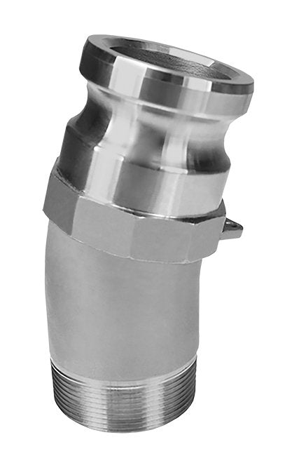 2" Aluminum Type F Male Adapter 45° Elbow Cam & Groove Coupling - Image 1