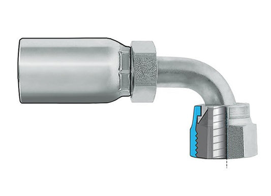 ORFS Female 90 Degree Swivel Coupling - Plated Steel - Image 1