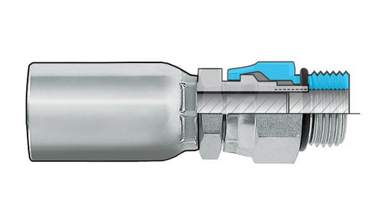 Seal Fast ORB Male Swivel Coupling - Compression Type, 1/2 in ID, 7/8 - 14 in Thread, Plated Steel - Image 1
