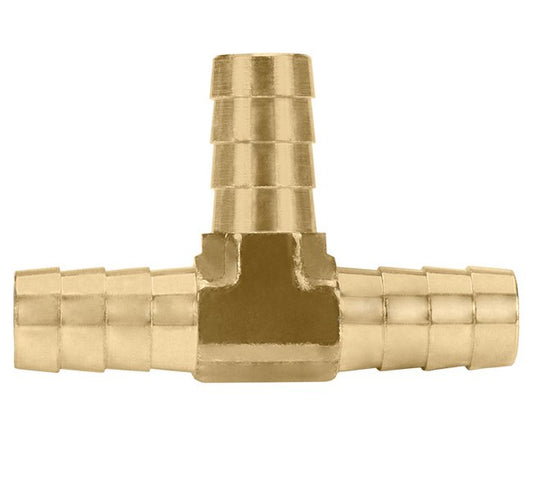 Brass 1/2 Inch Hose Barb Tee Fitting for NPT Shank Connections - Image 1
