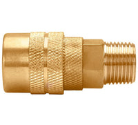 Brass Semi-Auto Industrial Interchange Quick Connect Socket, 1/4 Inch Body