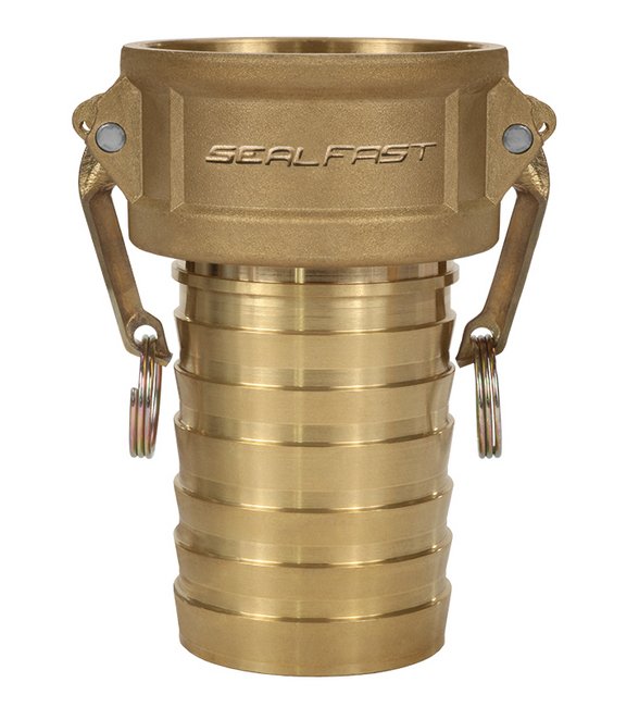 Seal Fast 3'' Brass Type C Female Coupler x Crimp Shank Cam and Groove Coupling - Image 1