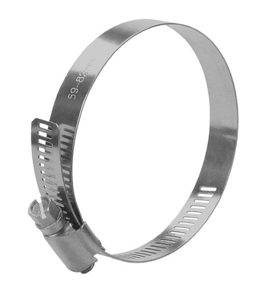 304 Stainless Steel Worm Gear Hose Clamp - 9/16" Band Width, 1 7/8 x 5" Size - Image 1
