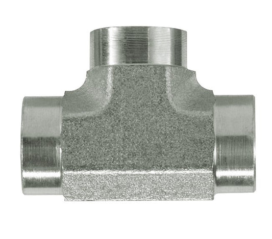 Carbon Steel Female NPTF Pipe Tee Fitting (1/4 in) - Series 5605 - Image 1
