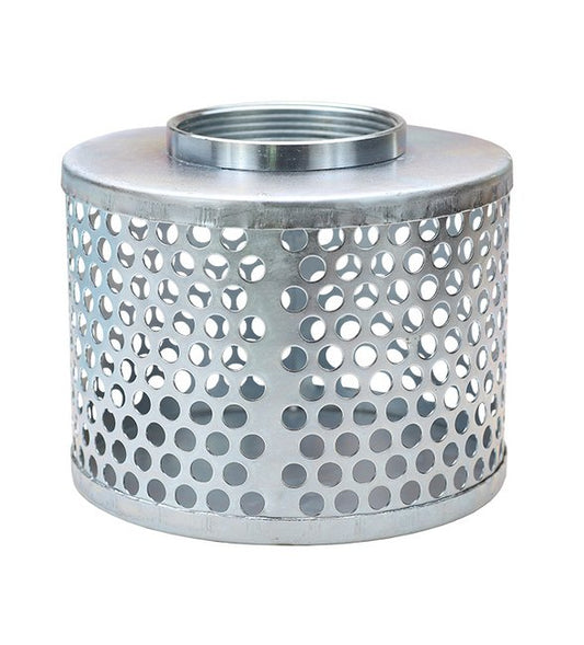Seal Fast 4" Zinc Plated Steel Round Hole Strainer - Image 1