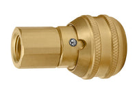 Brass Auto Industrial Interchange Quick Connect Socket, 1.97" Length, 1/4" Body