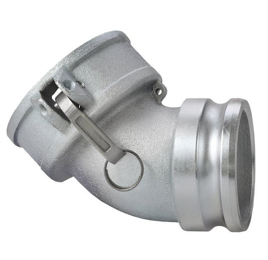 Seal Fast 4-inch Iron Type 45 DA Female Coupler x Male Adapter 45° Elbow Cam and Groove Coupling - Image 1