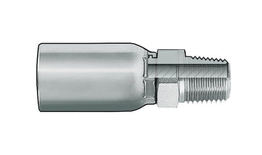 Hydraulic Coupling - NPTF Male Rigid Ridged 3/8-18 Plated Steel Shell - Image 1