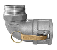 1 1/2" Aluminum Type B Female Coupler x Male NPT 90° Elbow