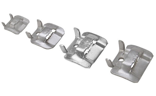301 Stainless Steel Clamp Buckles - 1/2 Inch Width, Pack of 100 - Image 1