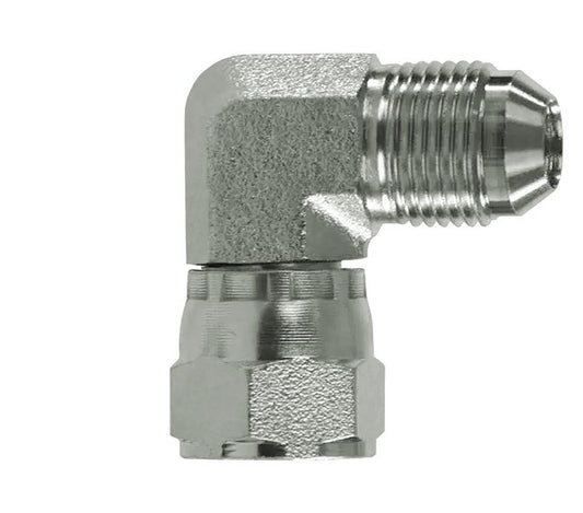Carbon Steel 90 Degree JIC Male x Female Elbow Adapter - Image 1