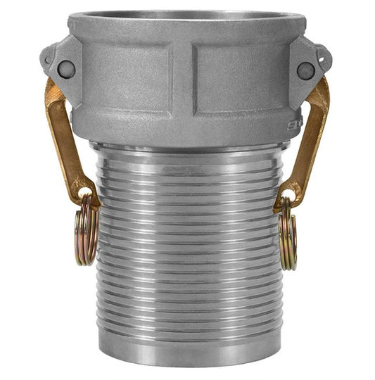 Seal Fast 4 Inch Aluminum Type C Female Coupler x Crimp Shank Cam and Groove Coupling - Image 1