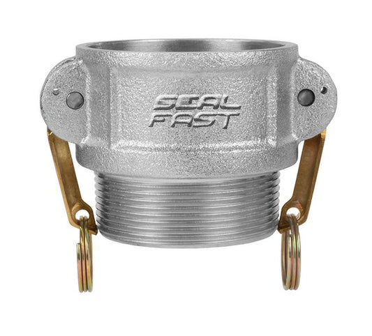 Seal Fast 4 Inch Plated Iron Type B Female NPT x Male NPT Cam & Groove Coupling - Image 1