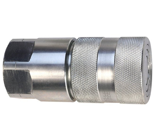 Carbon Steel Flat Face Quick Connect Hydraulic Socket - 1.85in Overall Length - Image 1