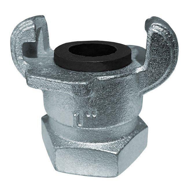 Zinc Plated Iron Female NPT Hose End Crowfoot Coupling 1/4 Inch - Image 1