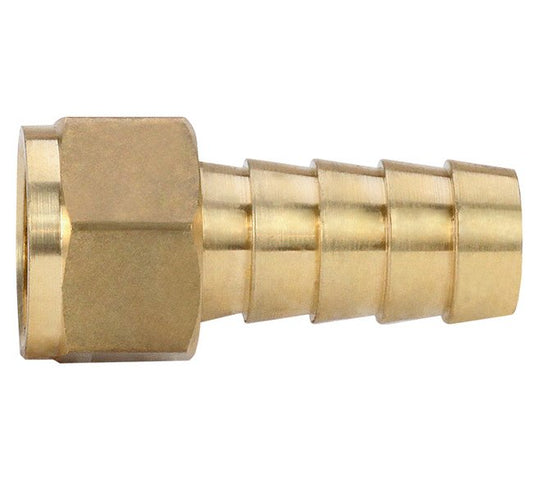 Brass Female Hose Fitting with 5/16" Inner Diameter & 1/4" NPT Shank - Image 1