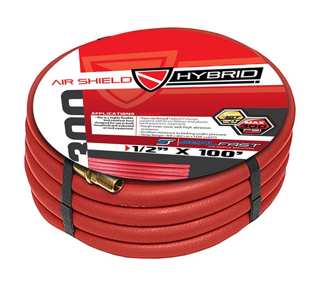 Seal Fast 1/2" Red Air Shield Pneumatic Industrial Hose Assembly (50 ft) - Image 1