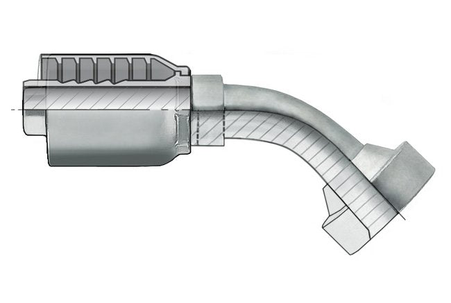 Code 62 Flange Head 45 Degree Elbow - Hydraulic Coupling - Image 1