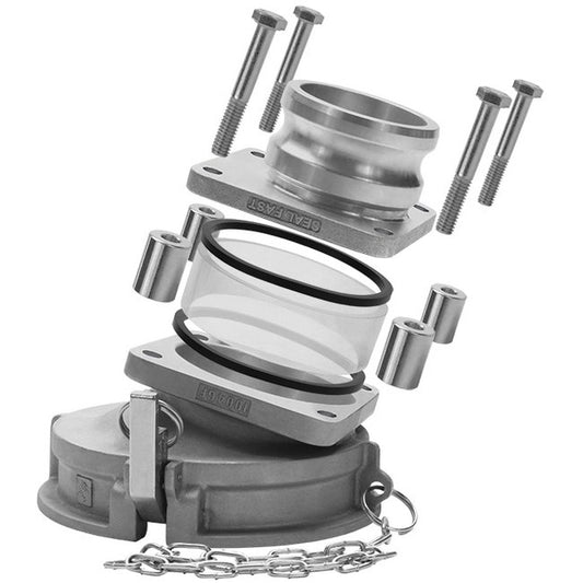 Seal Fast 3-Inch Aluminum Gravity Drop Male Off-set Adapter Coupling - Image 1