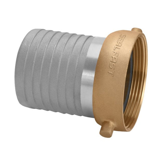 1 1/2" Aluminum Shank Female Coupling with Brass Nut - Image 1